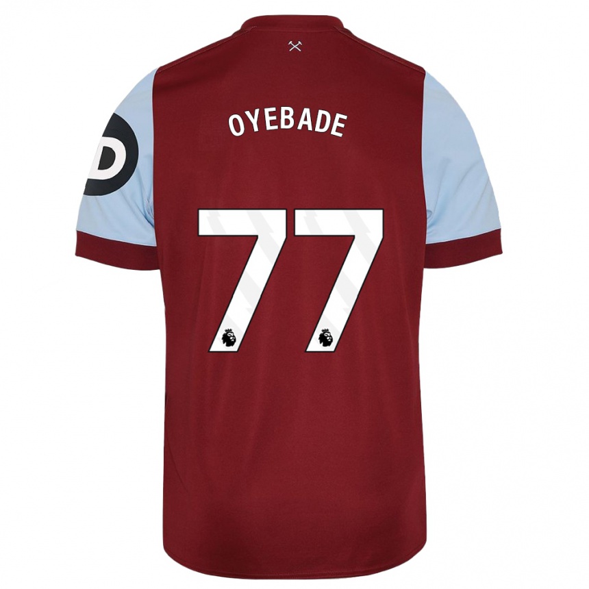 メンズフットボールライアン・ダン・オイエバデ#77マルーンホームシャツ2023/24ジャージーユニフォーム