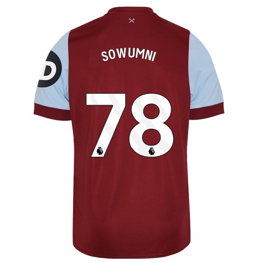 メンズフットボールエリシャ・ソウムニ#78マルーンホームシャツ2023/24ジャージーユニフォーム
