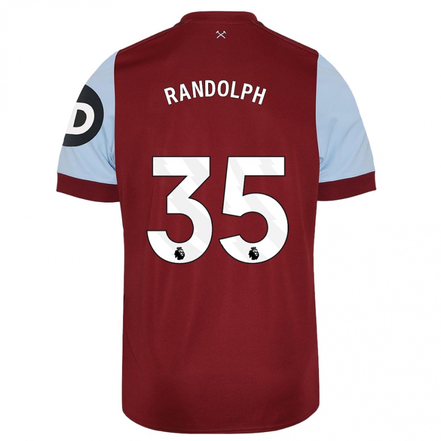 メンズフットボールダレン・ランドルフ#35マルーンホームシャツ2023/24ジャージーユニフォーム