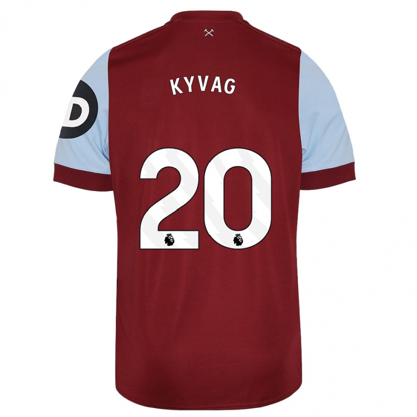 メンズフットボールテア・キヴォーグ#20マルーンホームシャツ2023/24ジャージーユニフォーム