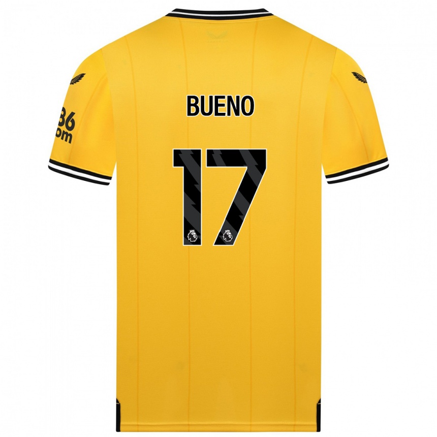 メンズフットボールヒューゴ・ブエノ#17黄色ホームシャツ2023/24ジャージーユニフォーム