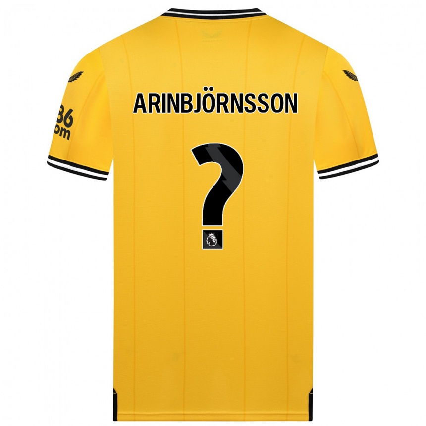 メンズフットボールパルミ・ラフン・アリンビョルンソン#0黄色ホームシャツ2023/24ジャージーユニフォーム