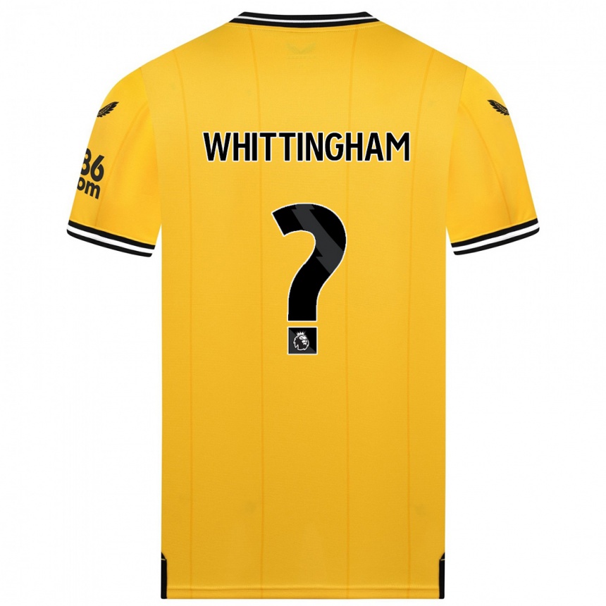 メンズフットボールマシュー・ウィッティンガム#0黄色ホームシャツ2023/24ジャージーユニフォーム