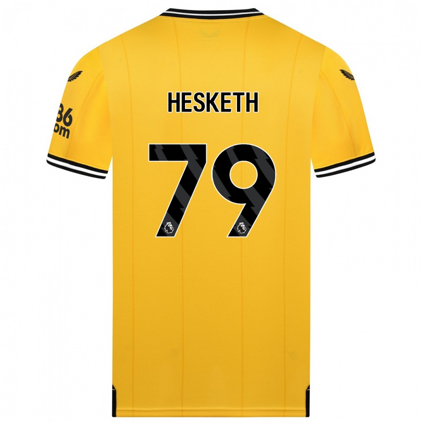 メンズフットボールオーウェン・ヘスケス#79黄色ホームシャツ2023/24ジャージーユニフォーム