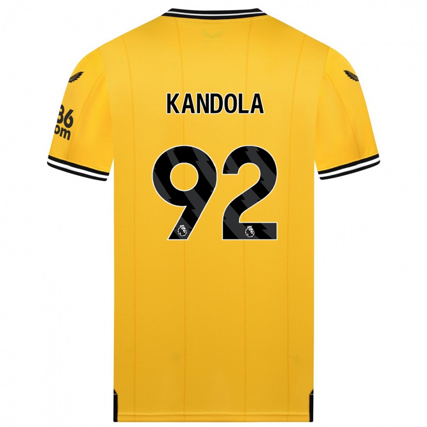 メンズフットボールカムカンドラ#92黄色ホームシャツ2023/24ジャージーユニフォーム