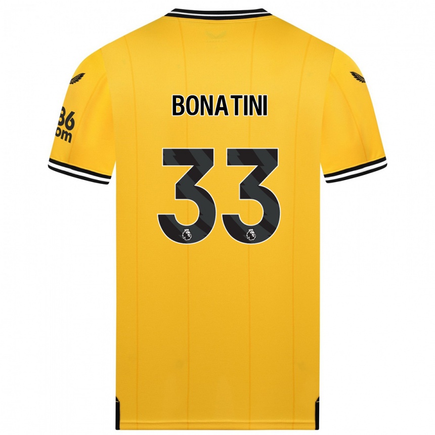 メンズフットボールレオナルド・ボナチーニ・ローネル・マイア#33黄色ホームシャツ2023/24ジャージーユニフォーム