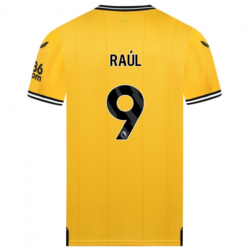 メンズフットボールラウル・ヒメネス#9黄色ホームシャツ2023/24ジャージーユニフォーム