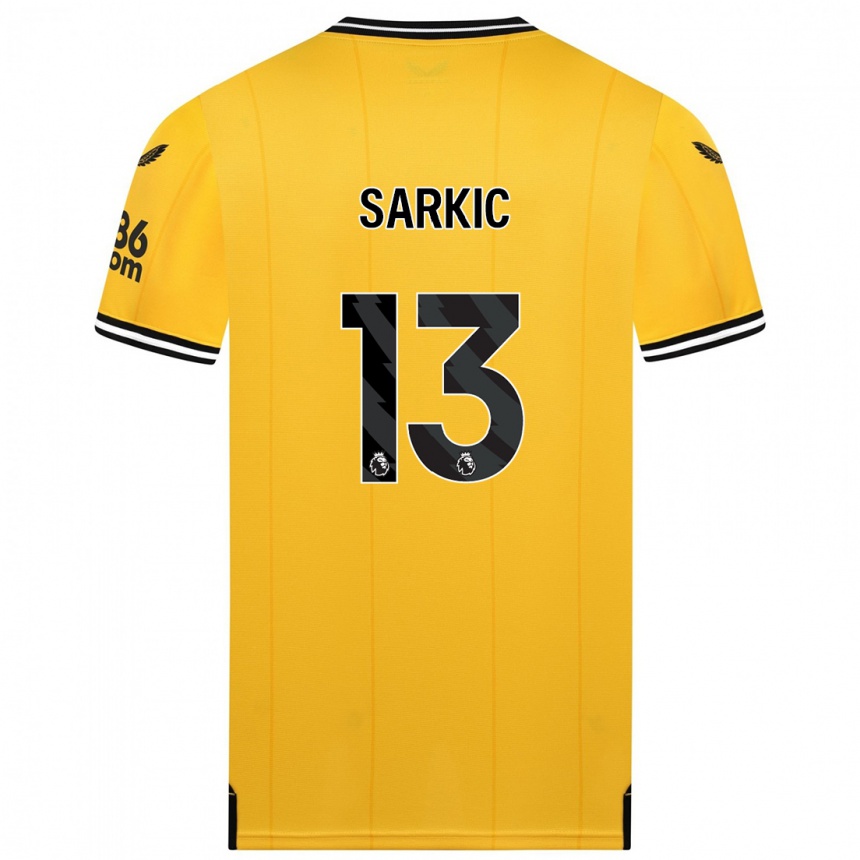 メンズフットボールマティヤ・サルキッチ#13黄色ホームシャツ2023/24ジャージーユニフォーム