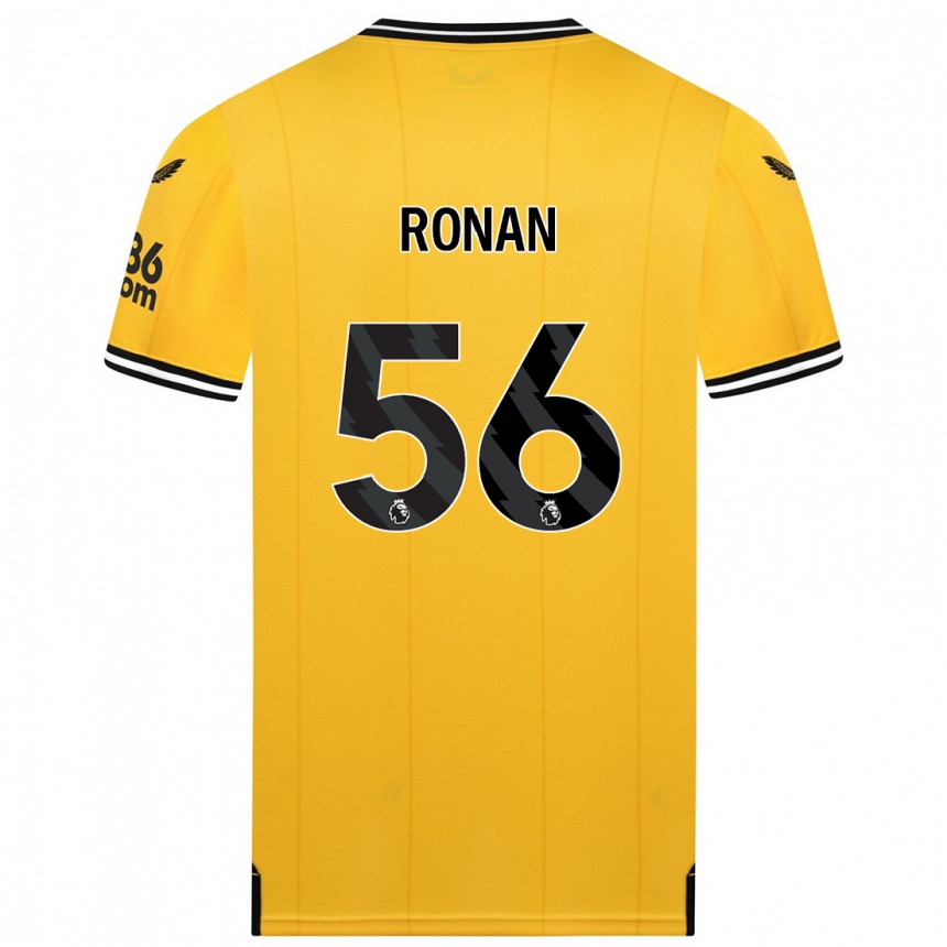 メンズフットボールコナー・ロナン#56黄色ホームシャツ2023/24ジャージーユニフォーム