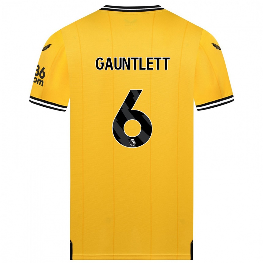 メンズフットボールマズガントレット#6黄色ホームシャツ2023/24ジャージーユニフォーム