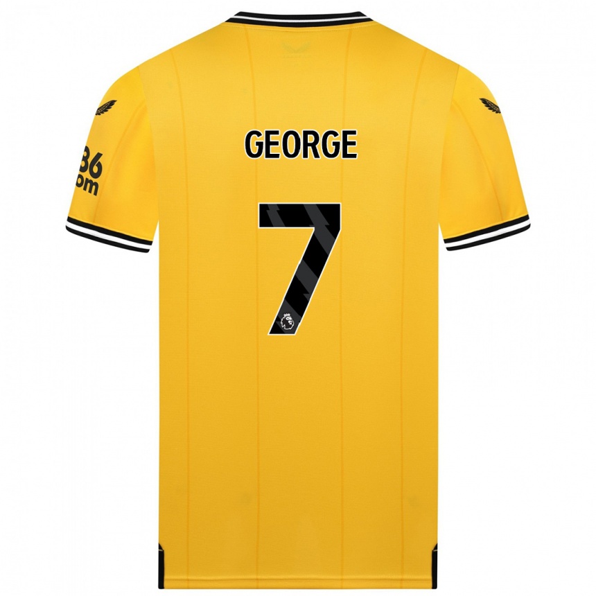 メンズフットボールタミー・ジョージ#7黄色ホームシャツ2023/24ジャージーユニフォーム