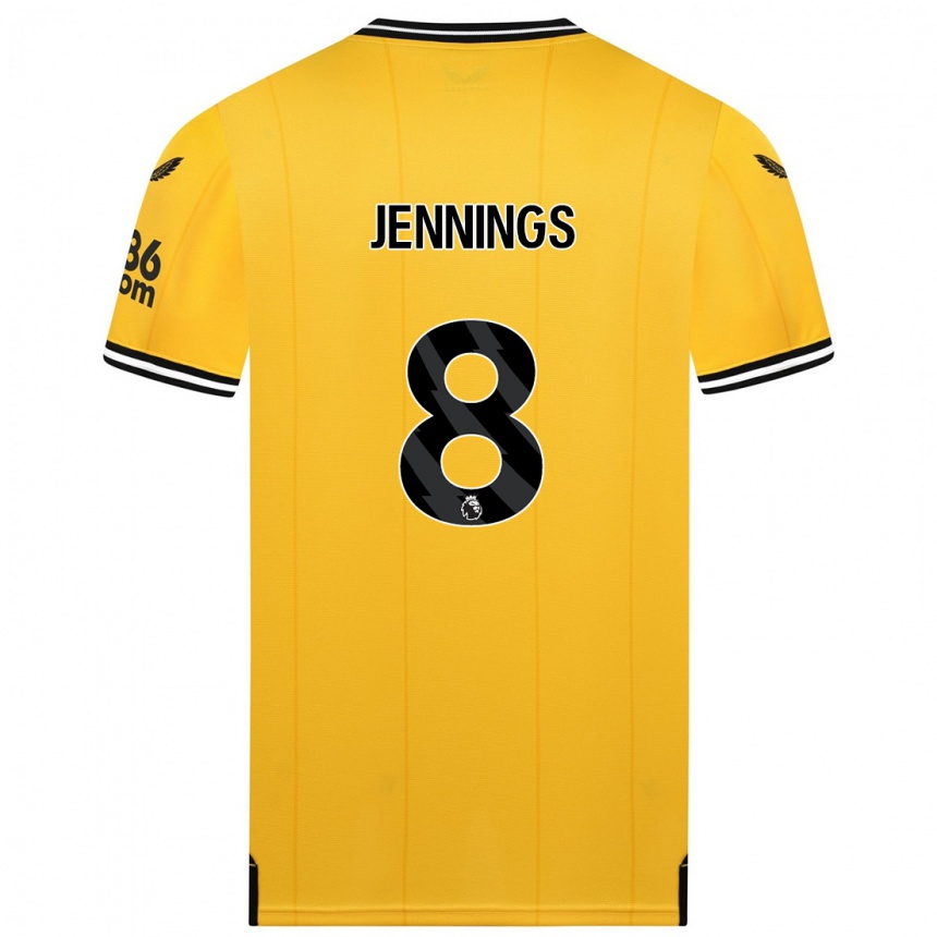 メンズフットボールシャニージェニングス#8黄色ホームシャツ2023/24ジャージーユニフォーム