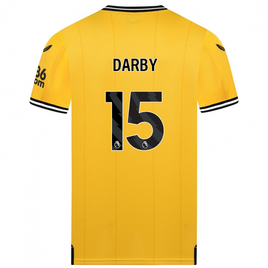 メンズフットボールケリーダービー#15黄色ホームシャツ2023/24ジャージーユニフォーム