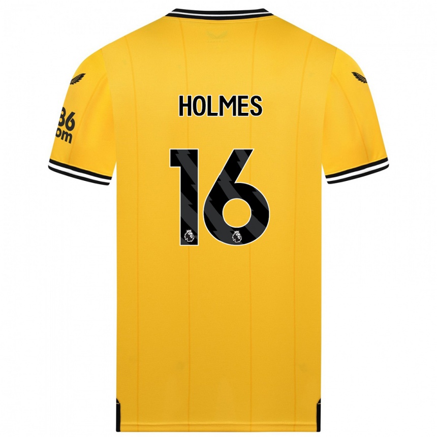 メンズフットボールサマーホームズ#16黄色ホームシャツ2023/24ジャージーユニフォーム