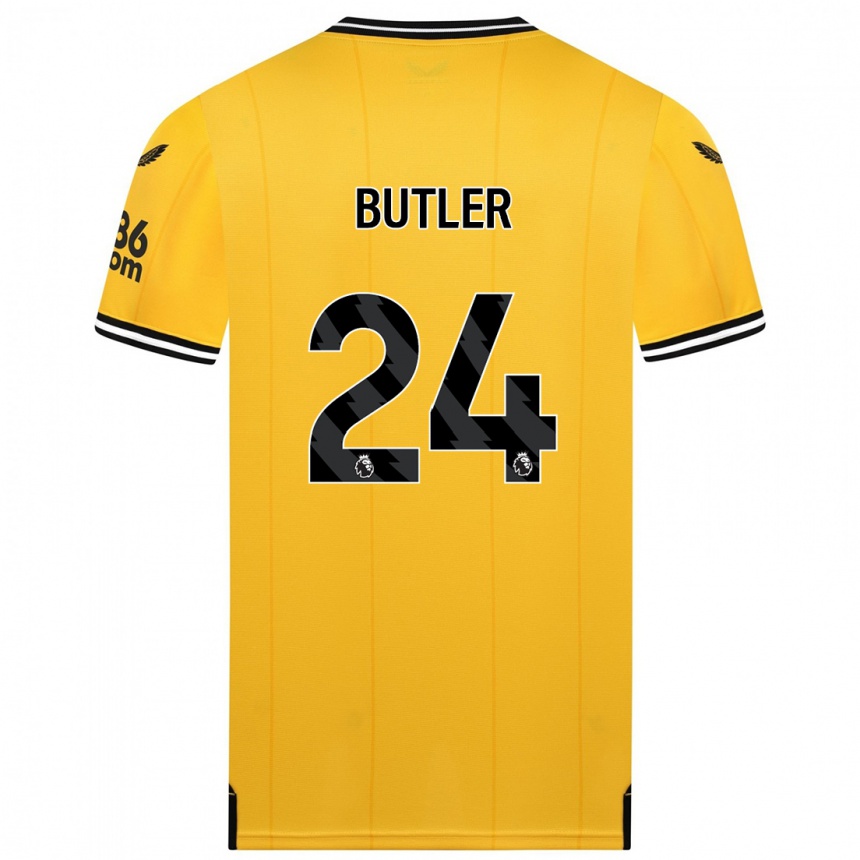 メンズフットボールエリーバトラー#24黄色ホームシャツ2023/24ジャージーユニフォーム