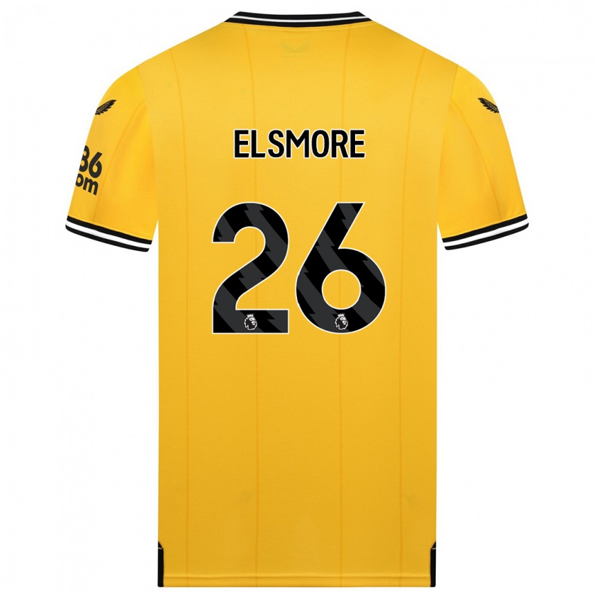 メンズフットボールリア・エルスモア#26黄色ホームシャツ2023/24ジャージーユニフォーム