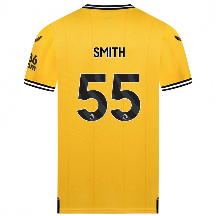 メンズフットボールジャクソンスミス#55黄色ホームシャツ2023/24ジャージーユニフォーム