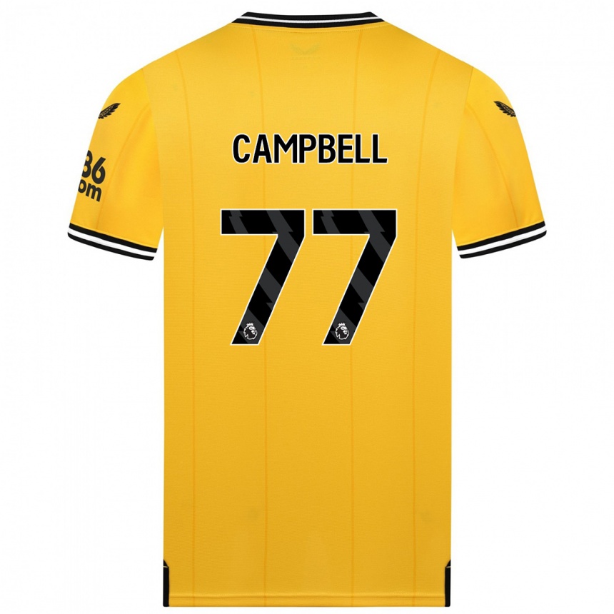 メンズフットボールケム・キャンベル#77黄色ホームシャツ2023/24ジャージーユニフォーム