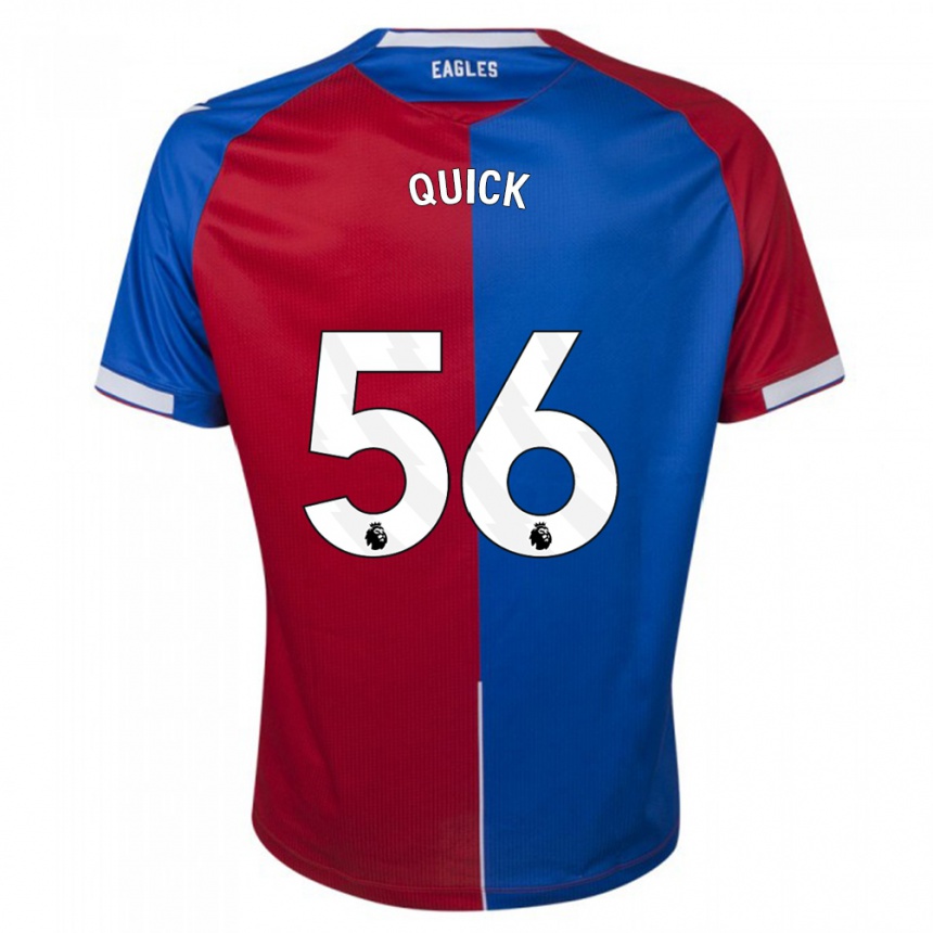 メンズフットボールダニエル・クイック#56赤青ホームシャツ2023/24ジャージーユニフォーム