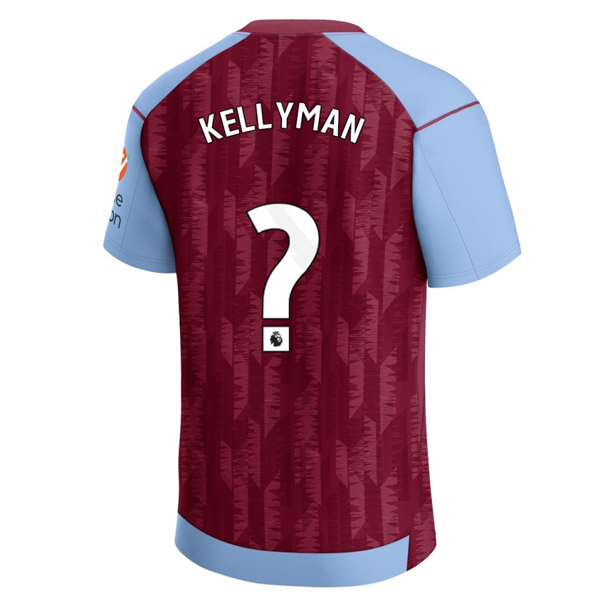 メンズフットボールオマリ・ケリーマン#0クラレットブルーホームシャツ2023/24ジャージーユニフォーム