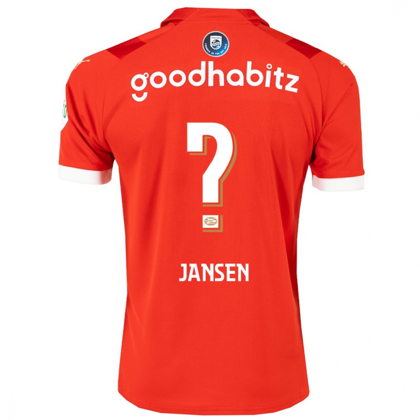 メンズフットボールクーン・ジャンセン#0赤ホームシャツ2023/24ジャージーユニフォーム