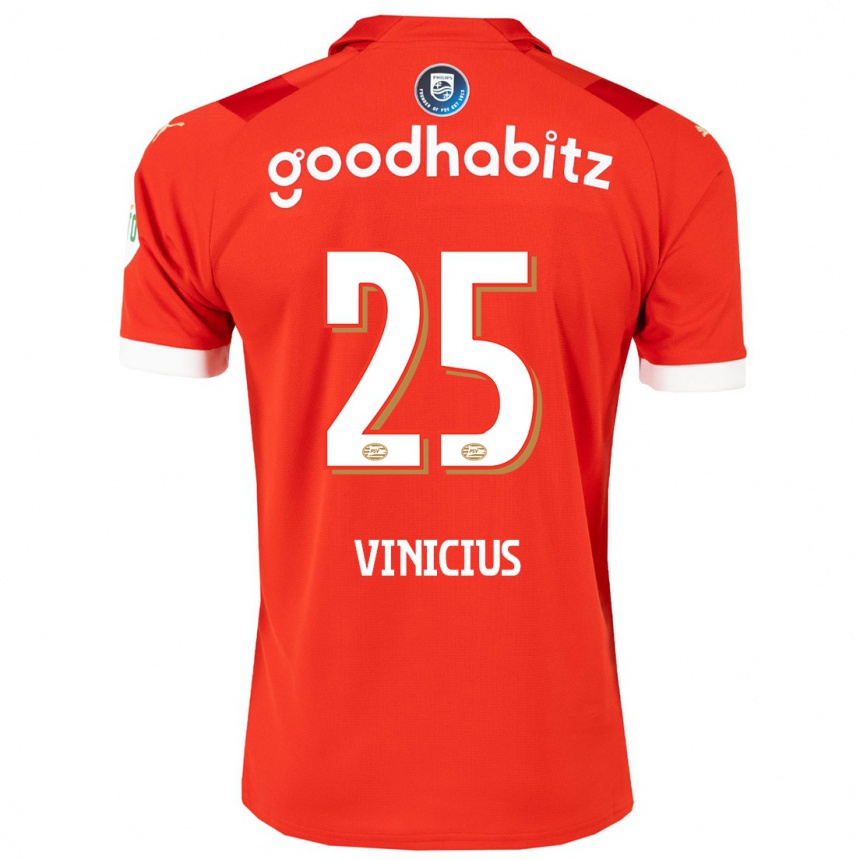 メンズフットボールカルロス・ヴィニシウス#25赤ホームシャツ2023/24ジャージーユニフォーム