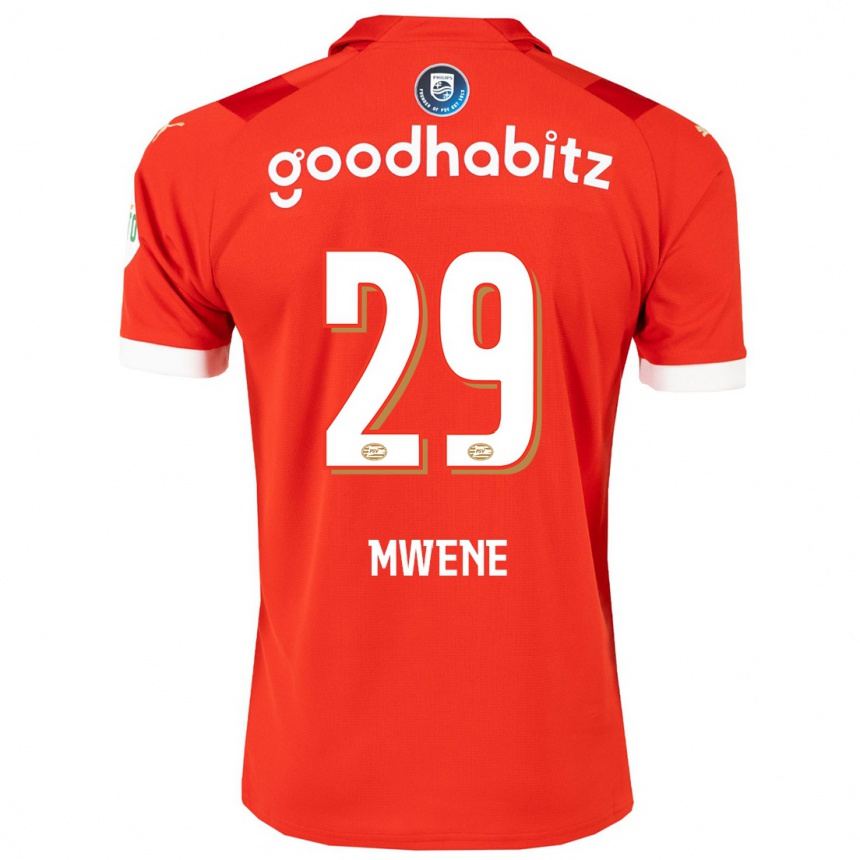 メンズフットボールフィリップ・ムウェネ#29赤ホームシャツ2023/24ジャージーユニフォーム