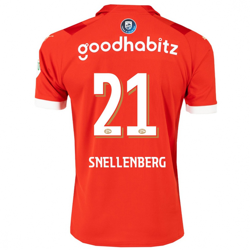 メンズフットボールマキシム・スネレンバーグ#21赤ホームシャツ2023/24ジャージーユニフォーム