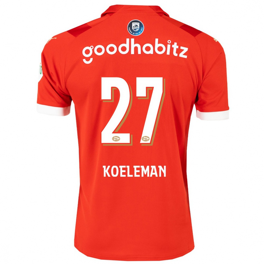 メンズフットボールセナ・コールマン#27赤ホームシャツ2023/24ジャージーユニフォーム