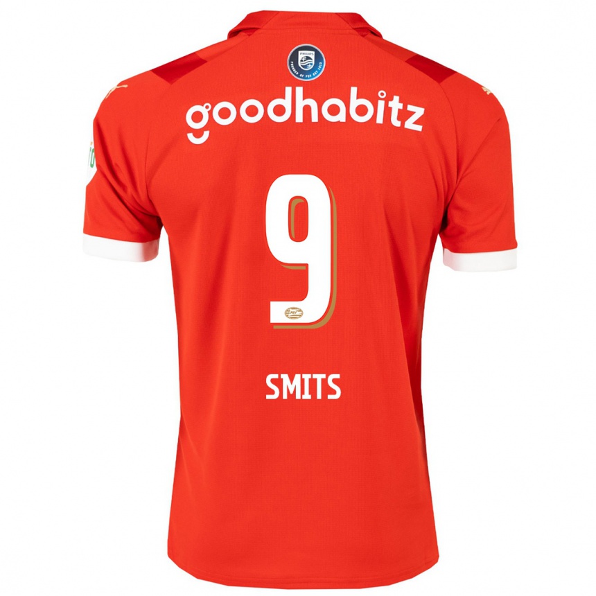 メンズフットボールジョエル・スミッツ#9赤ホームシャツ2023/24ジャージーユニフォーム