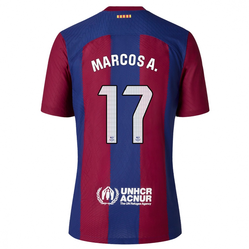 メンズフットボールマルコス・アロンソ・メンドーサ#17赤青ホームシャツ2023/24ジャージーユニフォーム