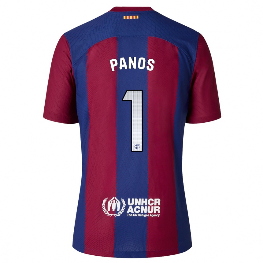 メンズフットボールサンドラ・パノス#1赤青ホームシャツ2023/24ジャージーユニフォーム