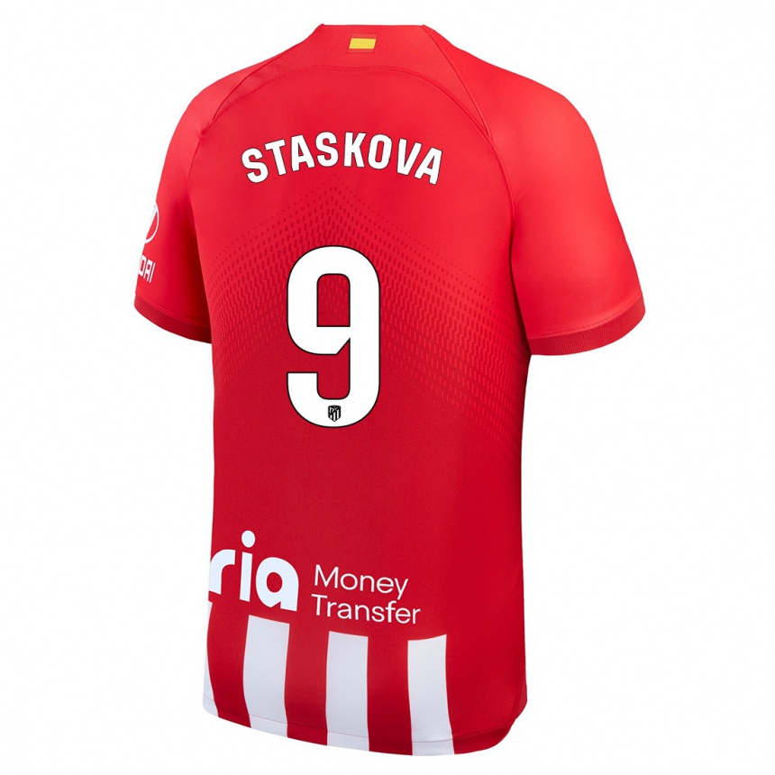 メンズフットボールアンドレア・スタスコワ#9赤白ホームシャツ2023/24ジャージーユニフォーム