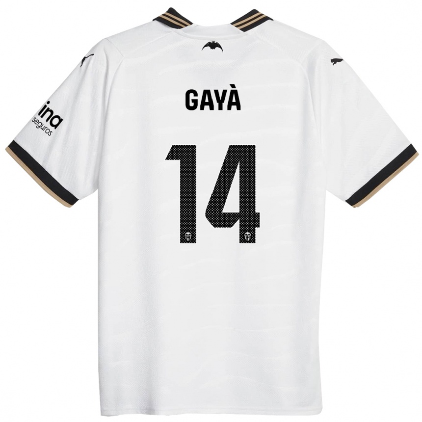 メンズフットボールホセ・ルイス・ガヤ#14白ホームシャツ2023/24ジャージーユニフォーム