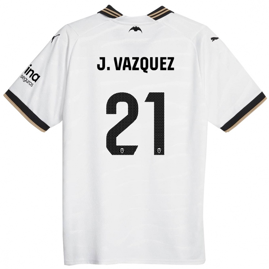 メンズフットボールヘスス・バスケス#21白ホームシャツ2023/24ジャージーユニフォーム