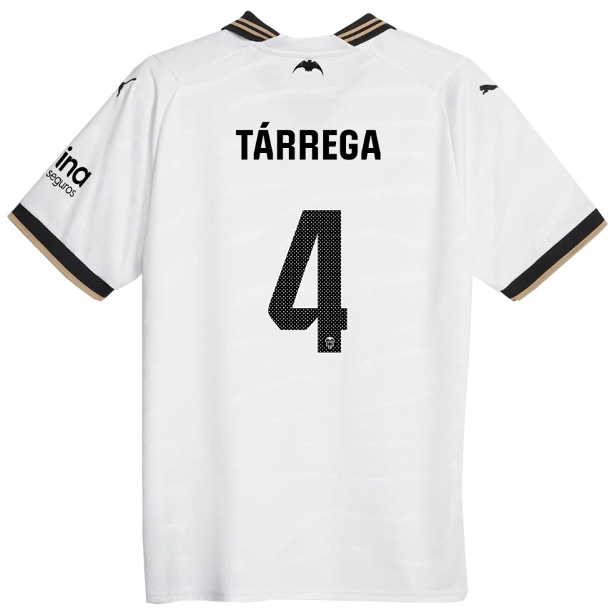 メンズフットボールセザール・タレガ#4白ホームシャツ2023/24ジャージーユニフォーム