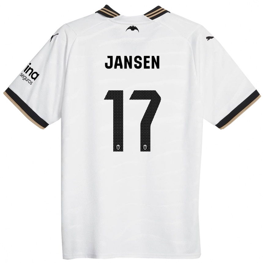 メンズフットボールエレン・ヤンセン#17白ホームシャツ2023/24ジャージーユニフォーム