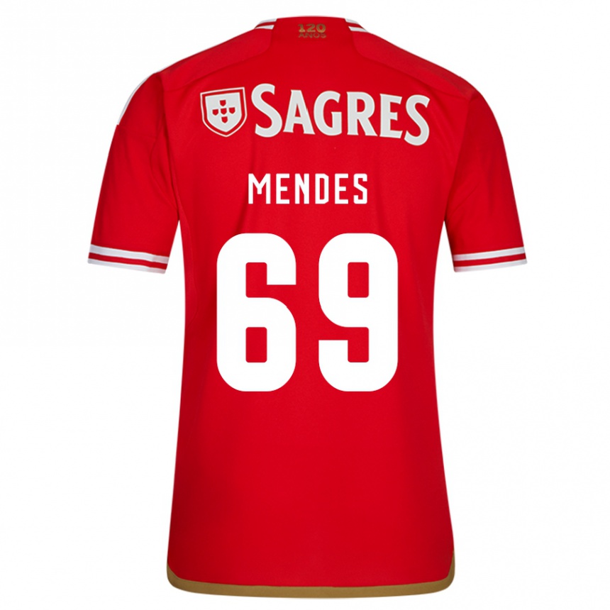 メンズフットボールウラジーミル・ニコラ・セメド・メンデス#69赤ホームシャツ2023/24ジャージーユニフォーム