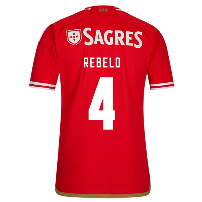 メンズフットボールシルビア・レベロ#4赤ホームシャツ2023/24ジャージーユニフォーム