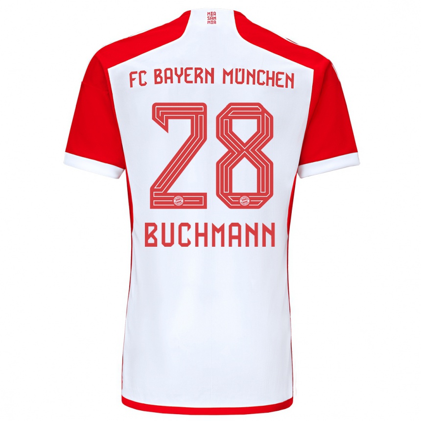 メンズフットボールタレク・ブッフマン#28赤白ホームシャツ2023/24ジャージーユニフォーム