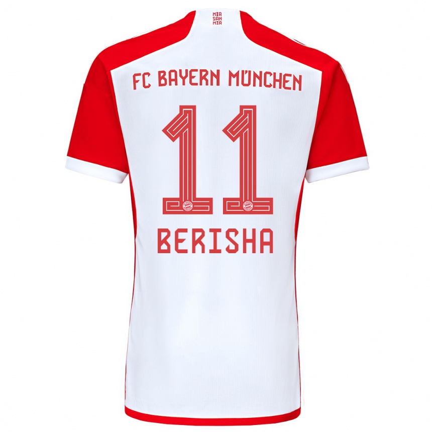 メンズフットボールディオン・ベリシャ#11赤白ホームシャツ2023/24ジャージーユニフォーム