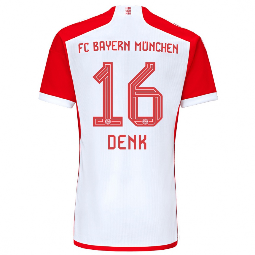 メンズフットボールルカ・デンク#16赤白ホームシャツ2023/24ジャージーユニフォーム