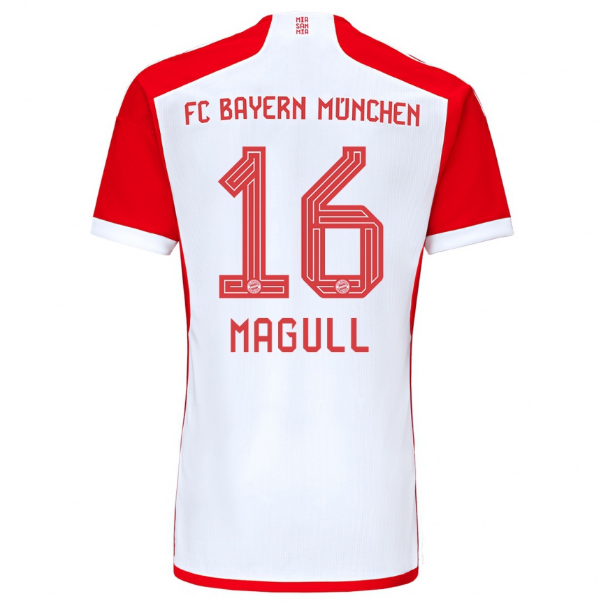 メンズフットボールリナ・マガル#16赤白ホームシャツ2023/24ジャージーユニフォーム