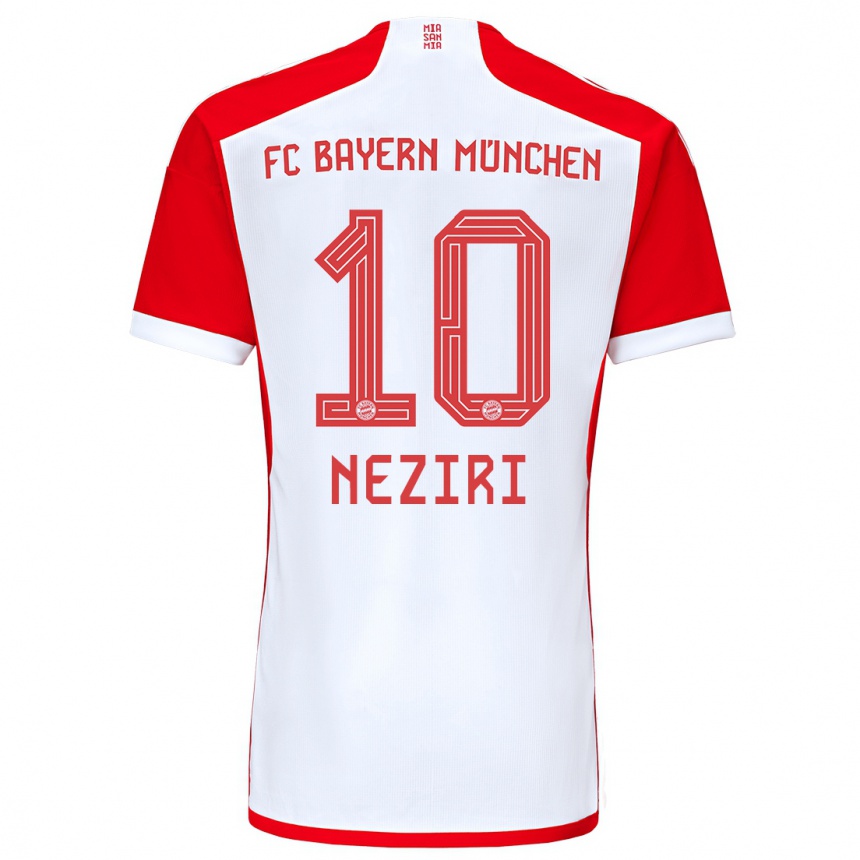 メンズフットボールベハー・ネジリ#10赤白ホームシャツ2023/24ジャージーユニフォーム