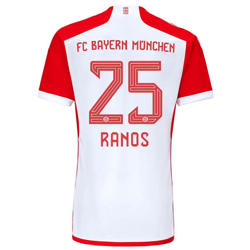 メンズフットボールグラント・レオン・ラノス・マメドヴァ#25赤白ホームシャツ2023/24ジャージーユニフォーム
