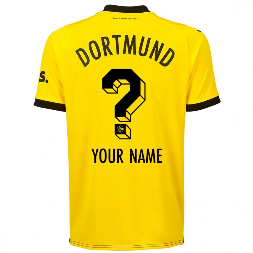 メンズフットボールあなたの名前#0黄色ホームシャツ2023/24ジャージーユニフォーム