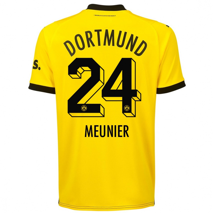 メンズフットボールトーマス・ムニエ#24黄色ホームシャツ2023/24ジャージーユニフォーム