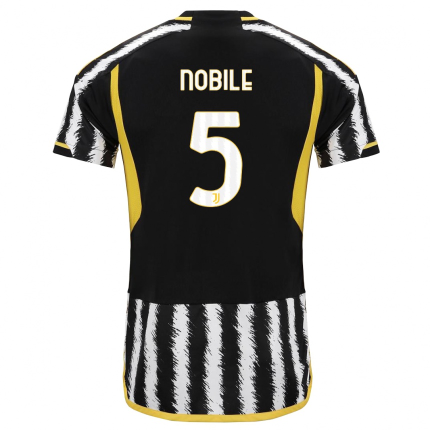 メンズフットボールリッカルド・ノービレ#5黒、白ホームシャツ2023/24ジャージーユニフォーム