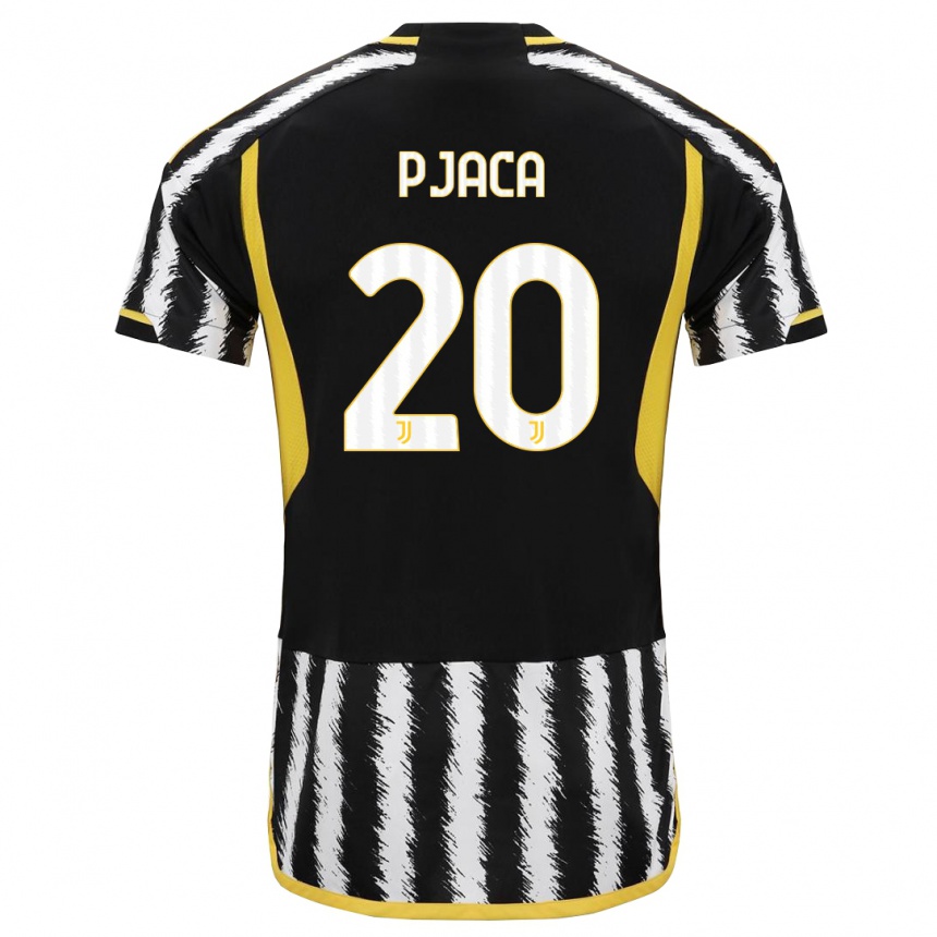 メンズフットボールマルコ・ピアツァ#20黒、白ホームシャツ2023/24ジャージーユニフォーム