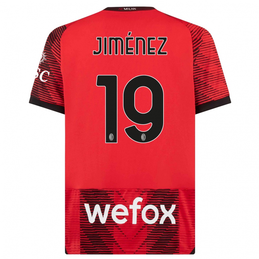 メンズフットボールアレックス・ヒメネス#19赤、黒ホームシャツ2023/24ジャージーユニフォーム